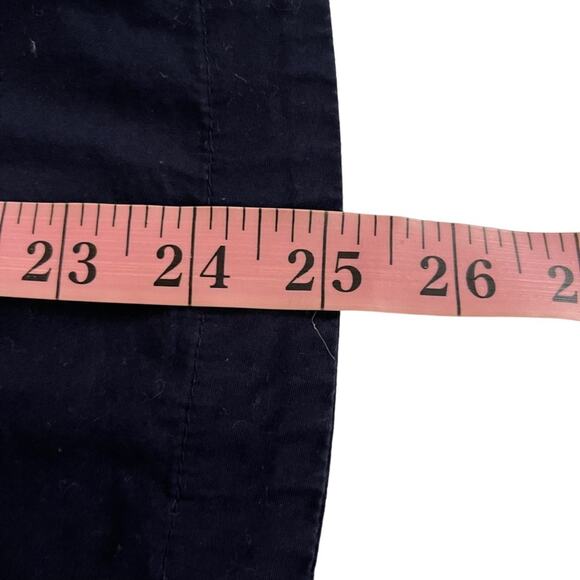 eShakti Navy Smocked Elastic Waist Midi Skirt - Picture 6 of 7